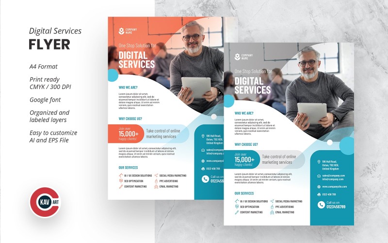 Digital Marketing Services Flyer Template Corporate Identity