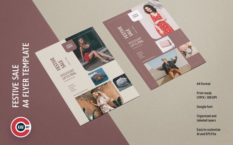 Fashion Sale A4 Flyer Template Corporate Identity