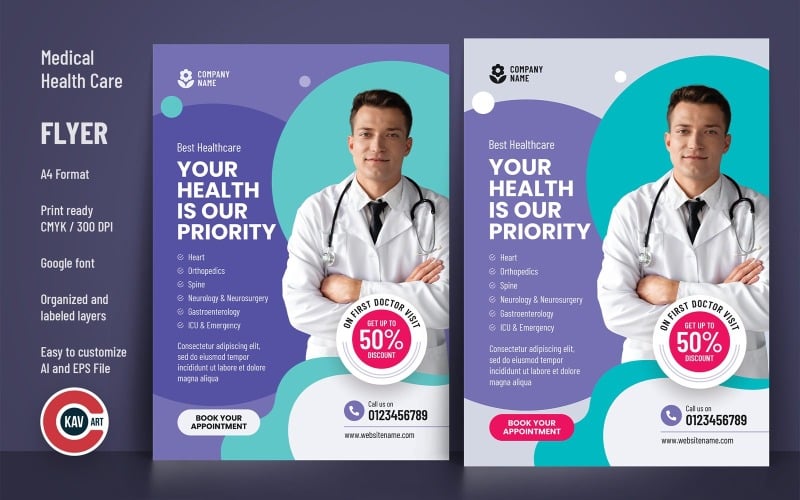Flyer or Poster Template for Medial Health Care - 00200 Corporate Identity