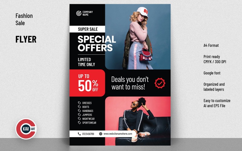 Flyer Template For Fashion Special Offers Corporate Identity