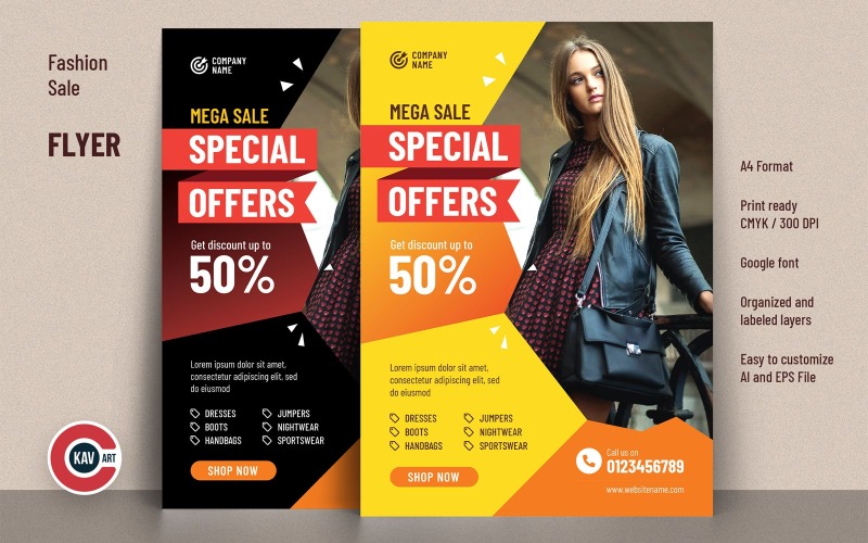 Flyer Template For Mega Sale Special Offers Corporate Identity