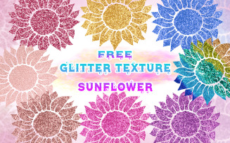 Glitter Texture Sunflower Clipart Illustration
