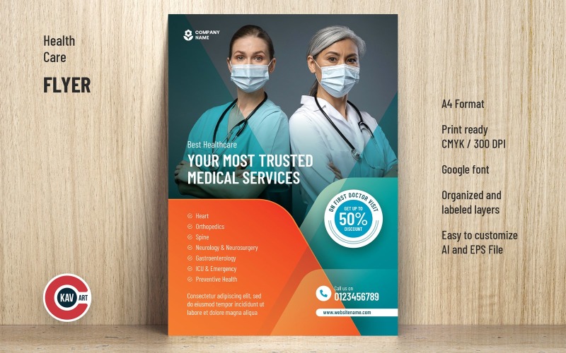 Medical Health Care Flyer Template Corporate Identity
