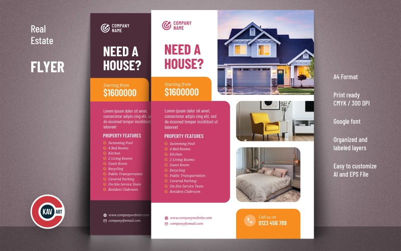 Professional Real Estate Flyer Template Corporate Identity