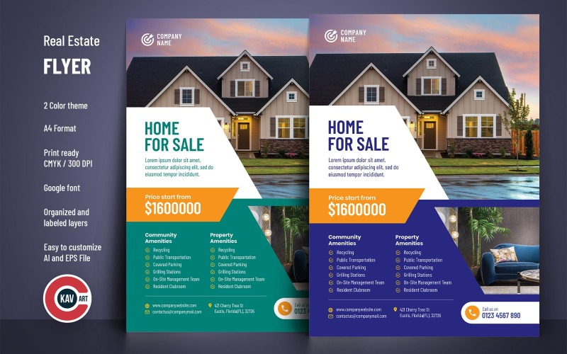 Real Estate Business A4 Flyer Template Corporate Identity