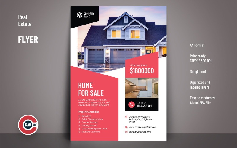 Real Estate Services Flyer Design Template Corporate Identity