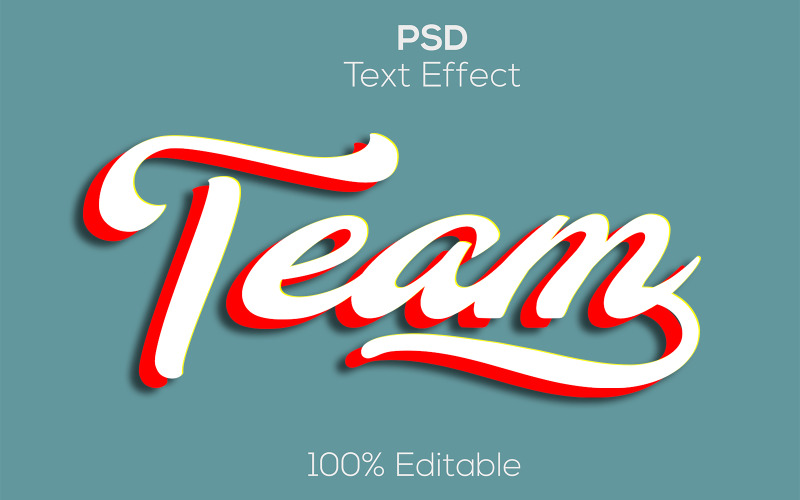 Team Psd | 3D Team Psd Text Effect Illustration