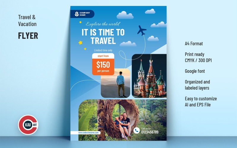 Travel & Vacation Flyer Template Corporate Identity
