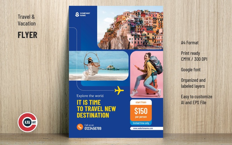 Travel Holiday Flyer Template Corporate Identity
