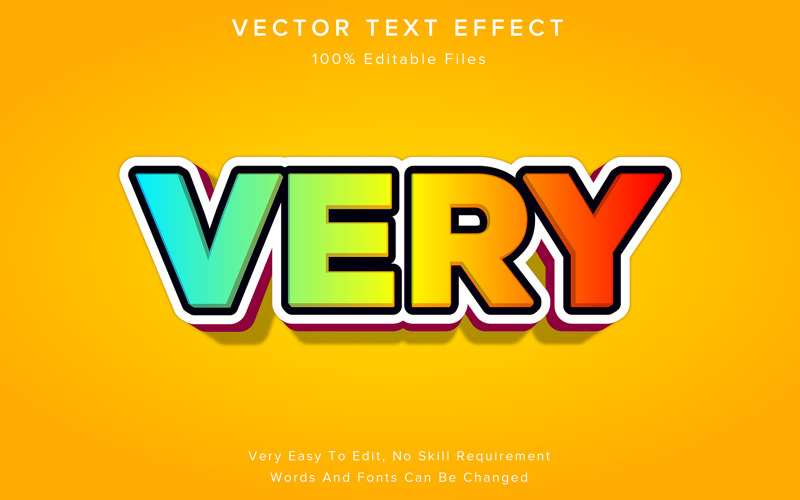 Very Editable 3d Text Effect Illustration