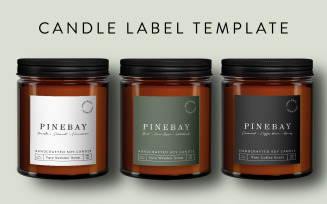 Candle Label Template, Vector AI / PDF files, Graphic Vector Design, Product Packaging