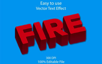 Fire | 3D Fire Vector Text Effect