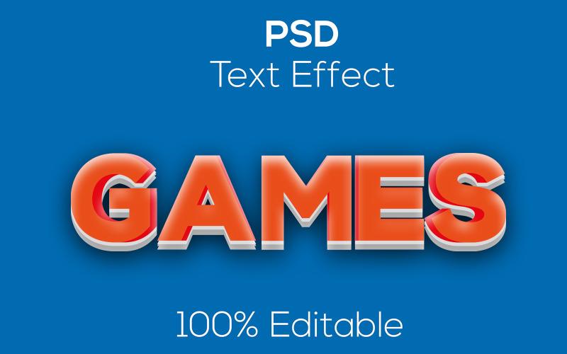 Games | Editable Games Psd Text Effect Illustration