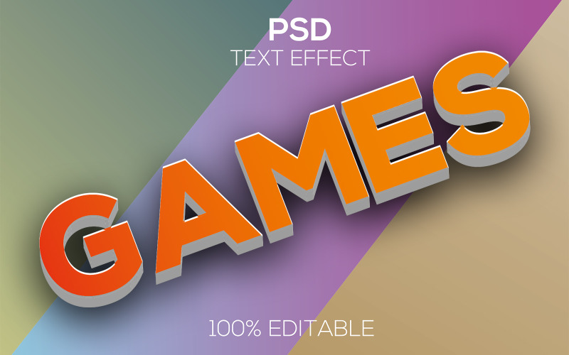 Games | Modern 3d Editable Games Psd Text Effect Illustration