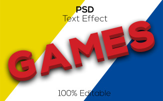 Games | Premium Games | Modern 3d Editable Games Psd Text Effect