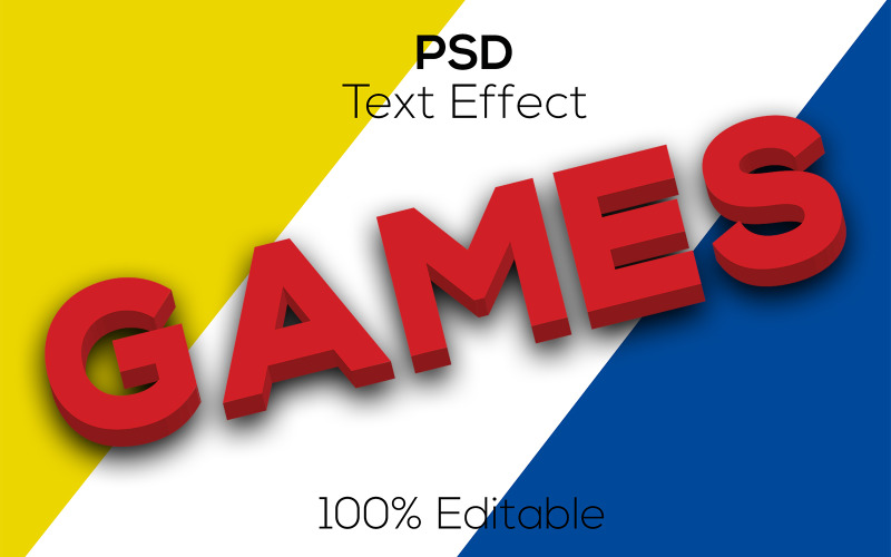 Games | Premium Games | Modern 3d Editable Games Psd Text Effect Illustration