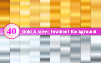 Gold And Silver Gradient Digital Paper Set