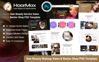 Haarmax - Hair Beauty Hairdresser Salon Barber Shop PSD Template