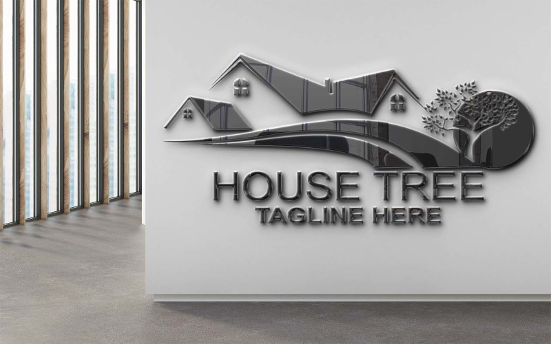House Tree Real Estate Residential Logo Template