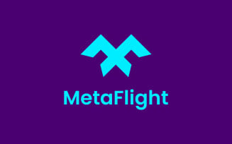 Minimal MetaFlight Travel Agency Logo Design Concept