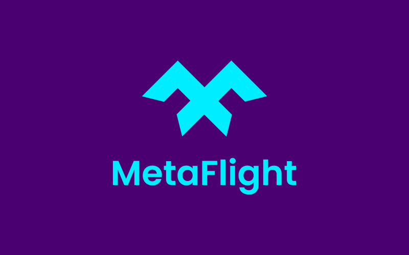 Minimal MetaFlight Travel Agency Logo Design Concept Logo Template