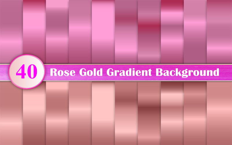 Rose Gold Gradient Digital Paper Set Background