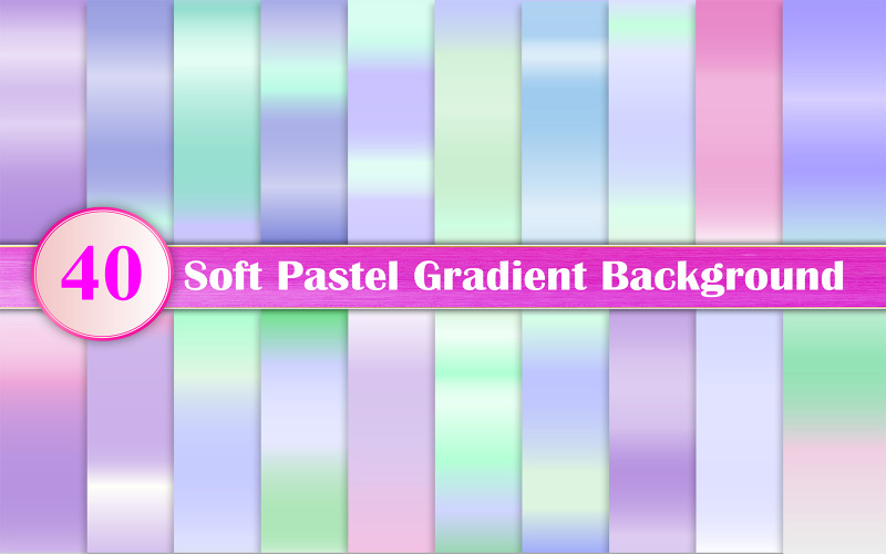 Soft Pastel Gradient Digital Paper Set Background