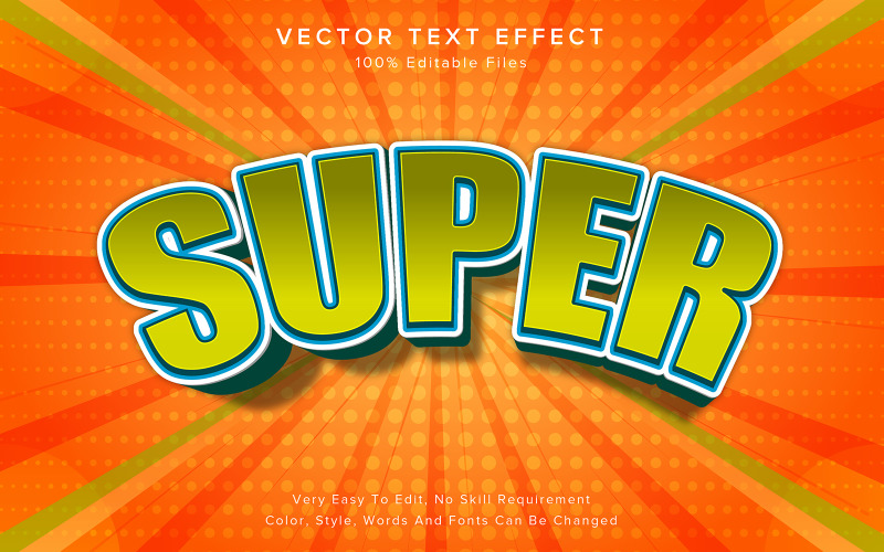 Super Editable Text Effect Vector Graphic