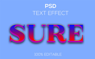 Sure | Modern 3d Sure Psd Text Effect