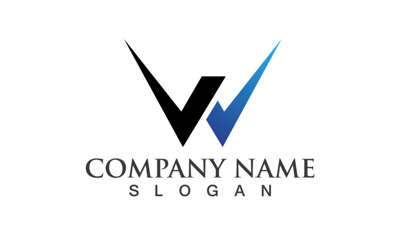 W Letter Initial Logo Vector Design V15 Logo Template