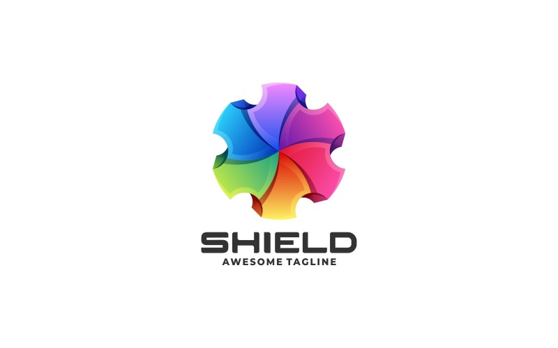 Abstract Shield Gradient Colorful Logo Logo Template