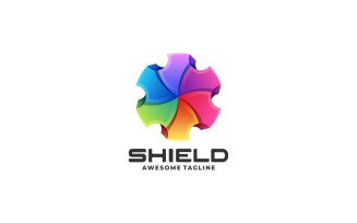 Abstract Shield Gradient Colorful Logo