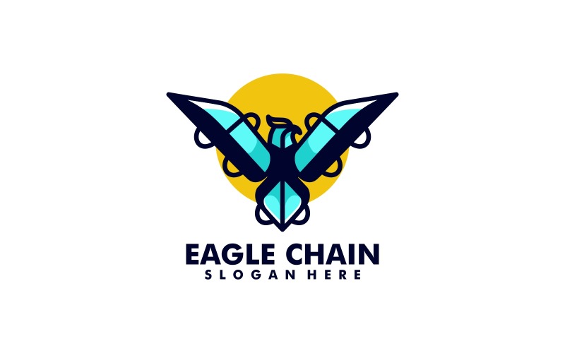 Eagle Chain Simple Mascot Logo Logo Template