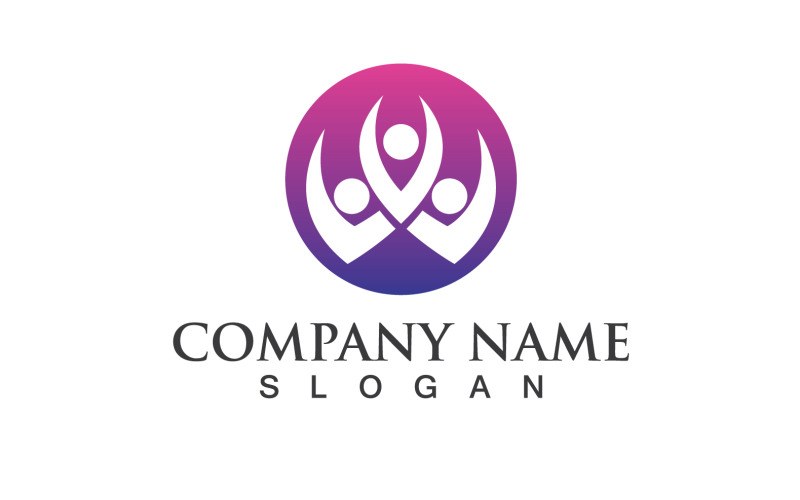 Group Community People Adoption Logo Vector V36 Logo Template