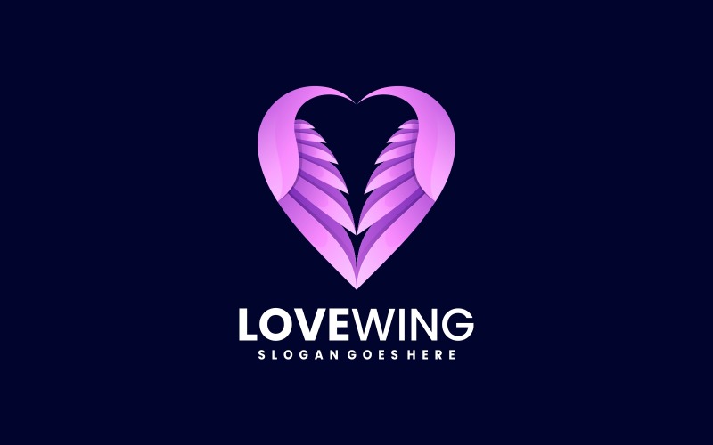 Love Wing Gradient Logo Style Logo Template