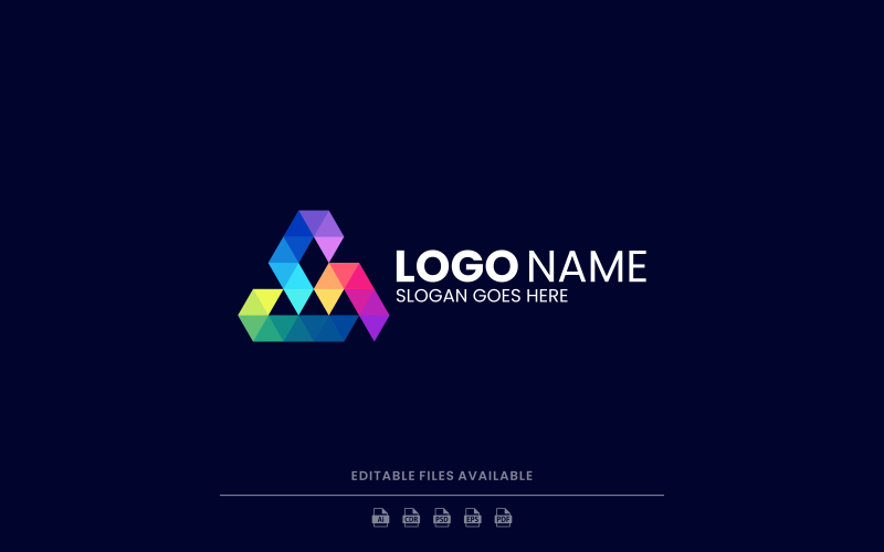 Abstract Triangle Low Poly Logo Logo Template