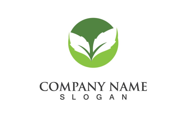 Ecology Green Leaf Nature Logo And Symbol V51 Logo Template