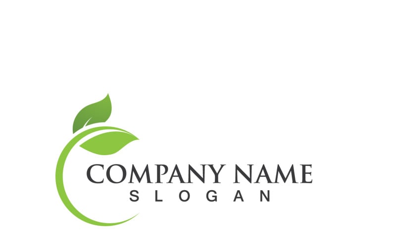 Ecology Green Leaf Nature Logo And Symbol V5 Logo Template