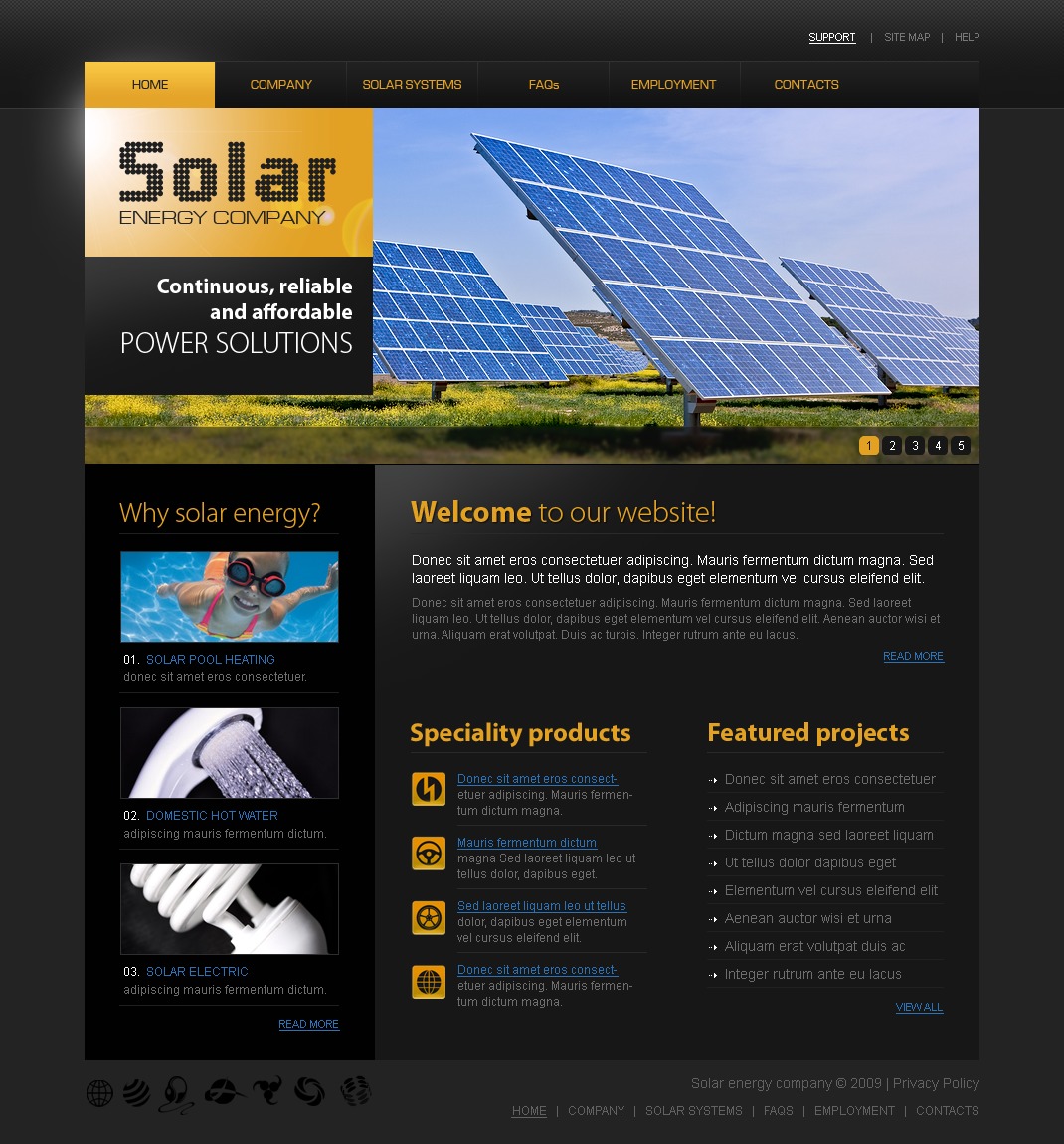 Solar Energy Website Template 25713