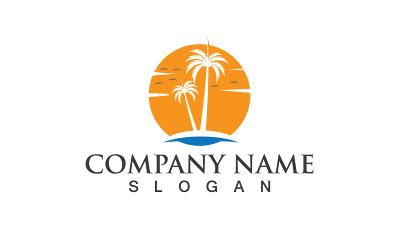 Coconut Palm Tree Logo And Symbol Vector V11 Logo Template