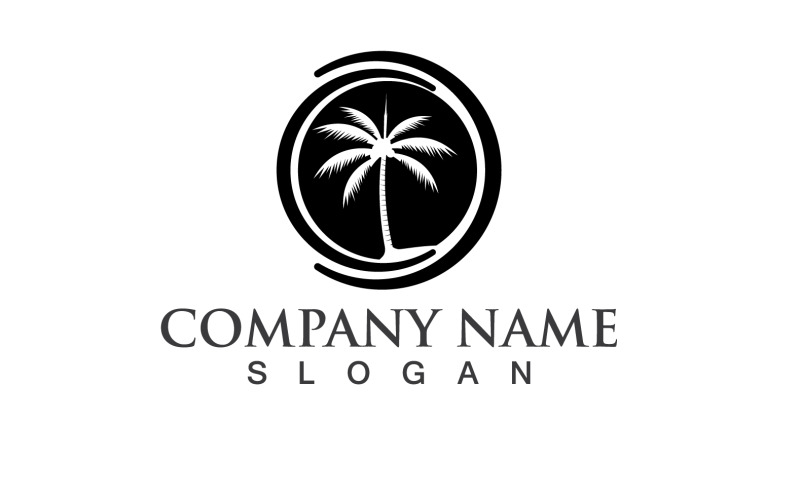 Coconut Palm Tree Logo And Symbol Vector V13 Logo Template