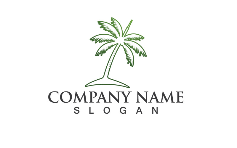 Coconut Palm Tree Logo And Symbol Vector V14 Logo Template