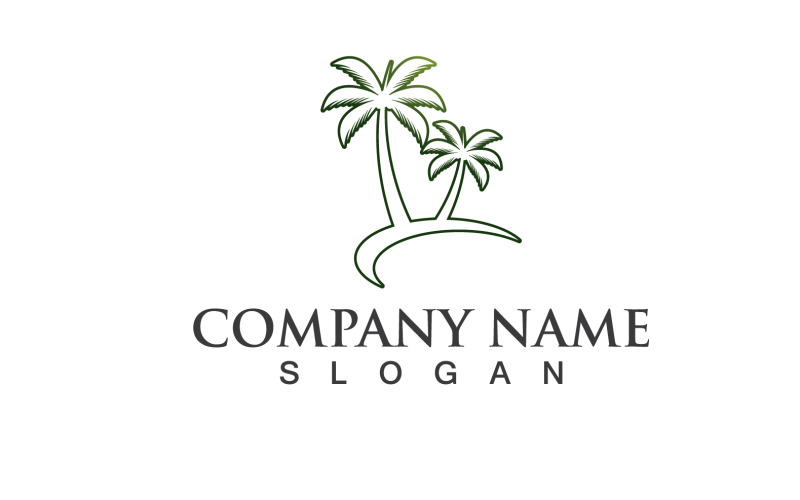 Coconut Palm Tree Logo And Symbol Vector V16 Logo Template