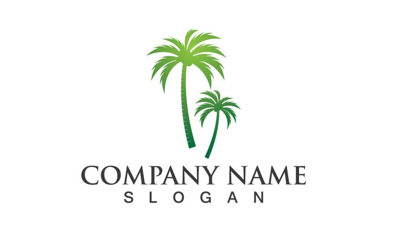 Coconut Palm Tree Logo And Symbol Vector V18 Logo Template