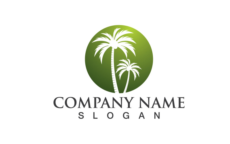Coconut Palm Tree Logo And Symbol Vector V19 Logo Template