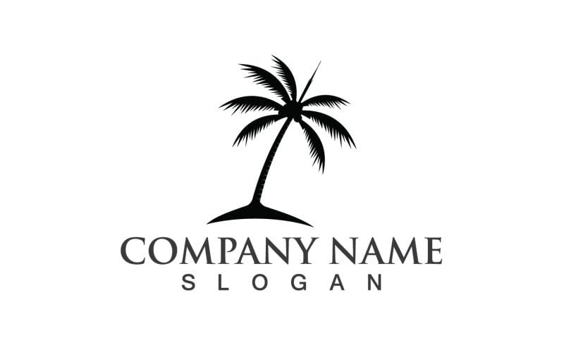 Coconut Palm Tree Logo And Symbol Vector V20 Logo Template