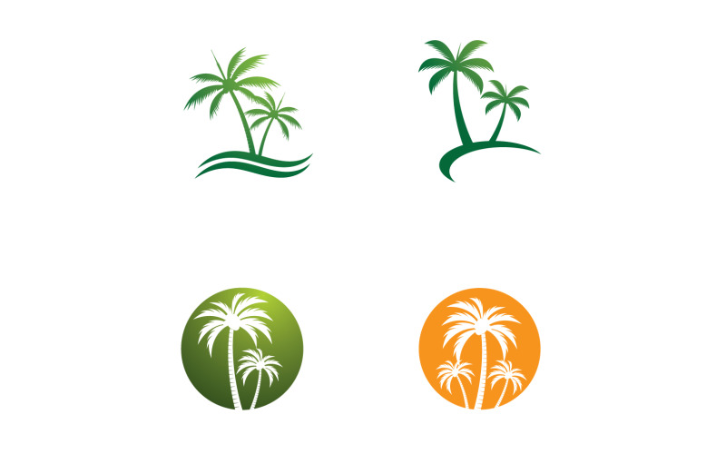 Coconut Palm Tree Logo And Symbol Vector V21 Logo Template