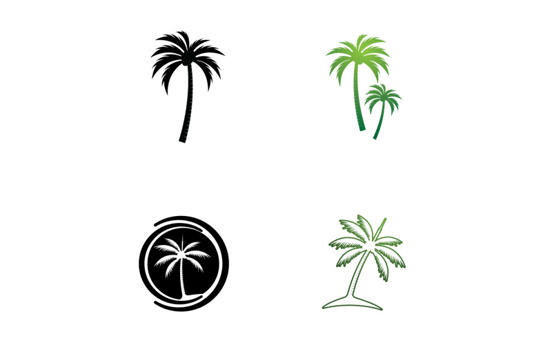 Coconut Palm Tree Logo And Symbol Vector V22 Logo Template