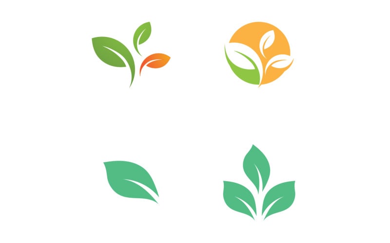 Ecology Green Leaf Nature Logo And Symbol V60 Logo Template