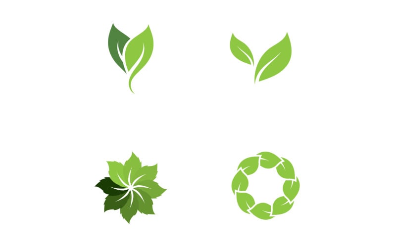 Ecology Green Leaf Nature Logo And Symbol V62 Logo Template